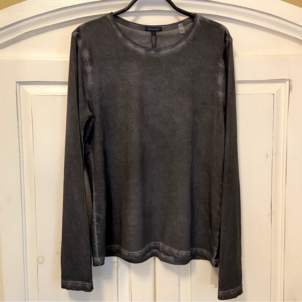 Patrick Assaraf Long-Sleeve Sublime Classic Crew in Nightscape